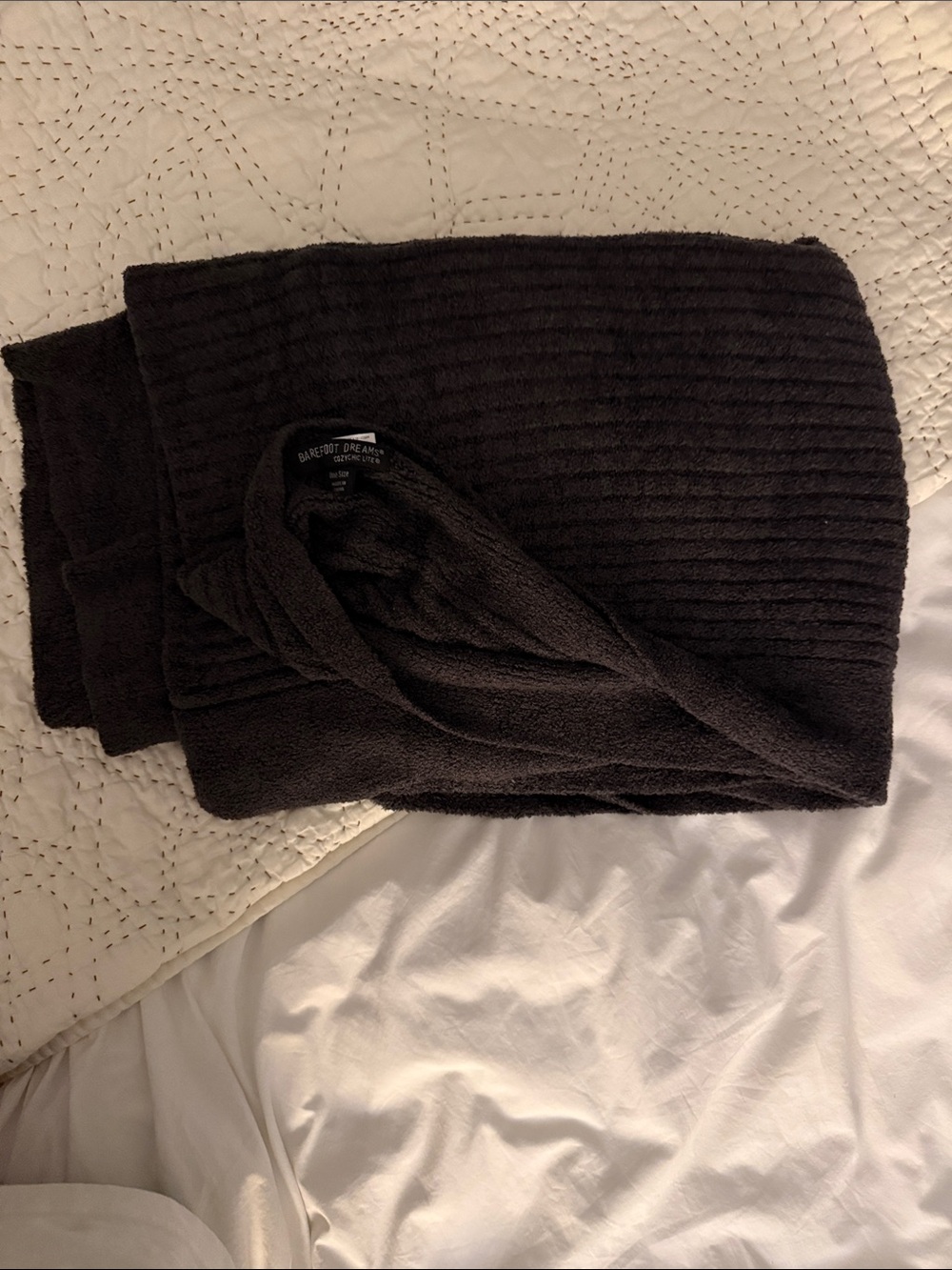 Barefoot Dreams Men’s Dark Brown Ribbed Cardigan Sweater